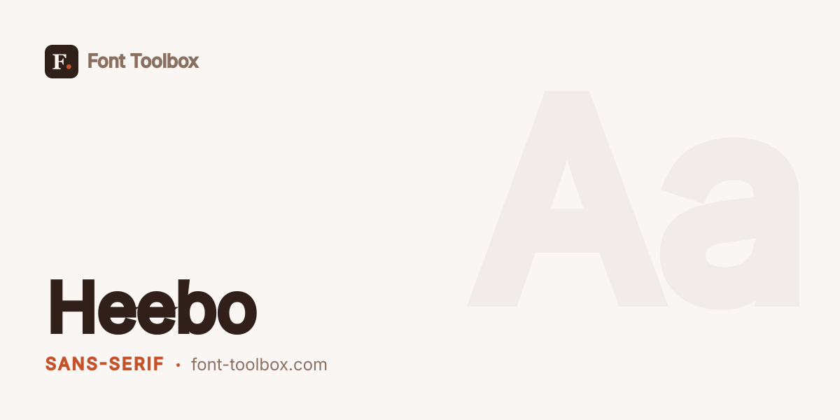 Heebo - Font Toolbox