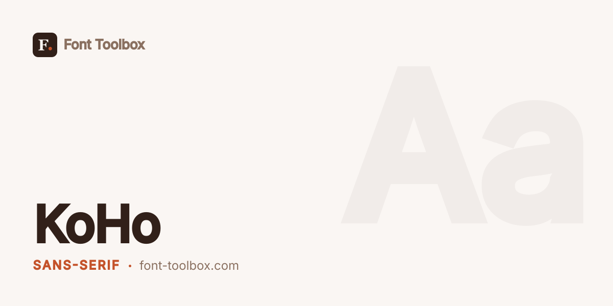 KoHo - Font Toolbox