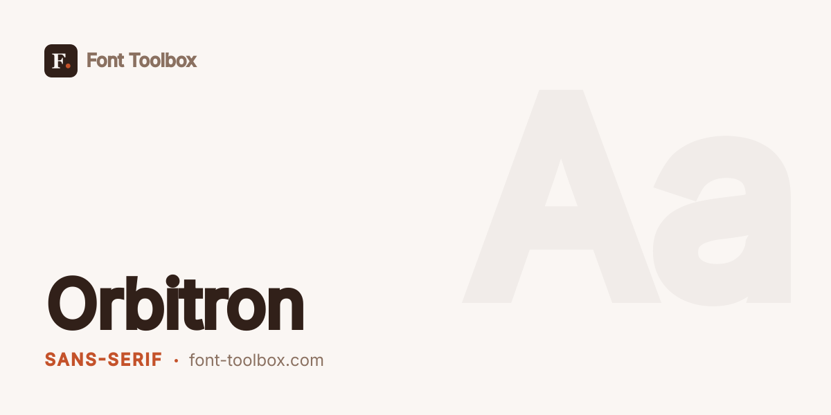 Orbitron - Font Toolbox