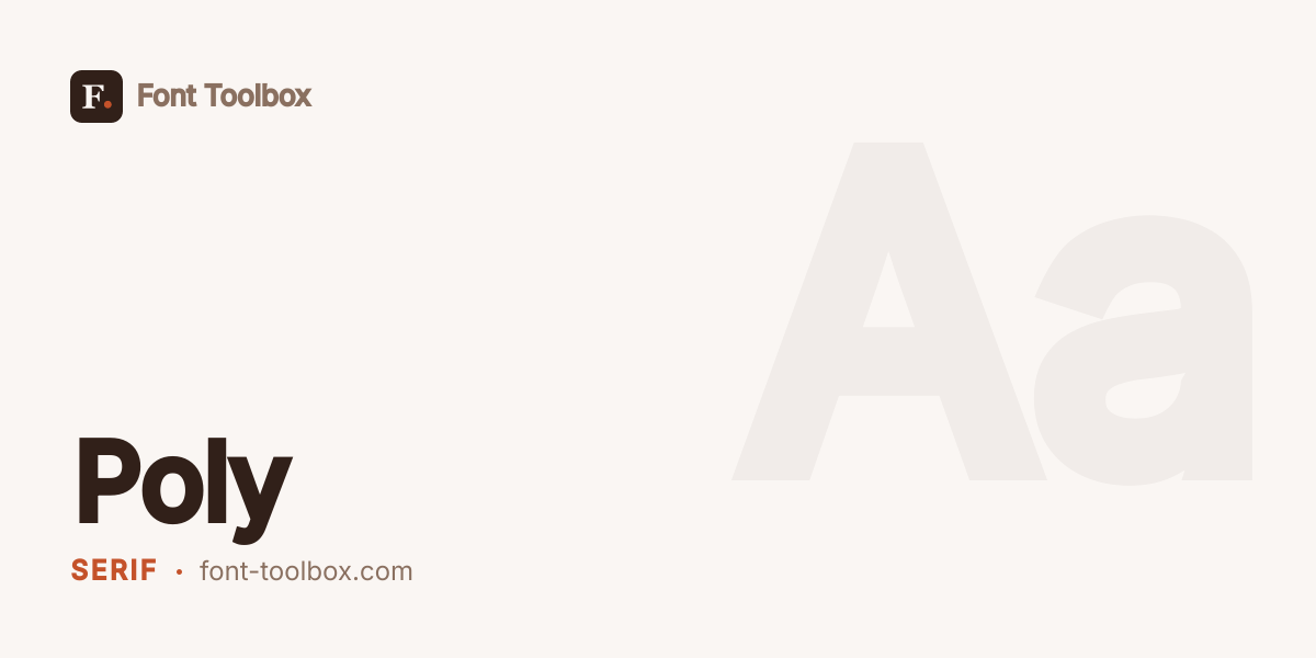 Poly - Font Toolbox