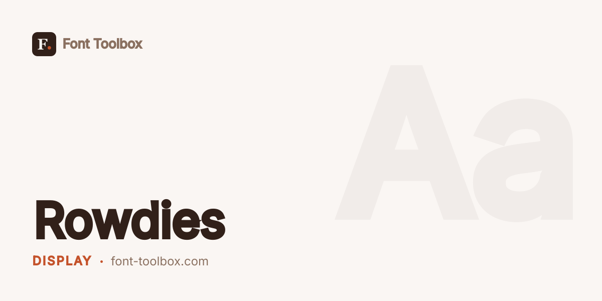 Rowdies - Font Toolbox