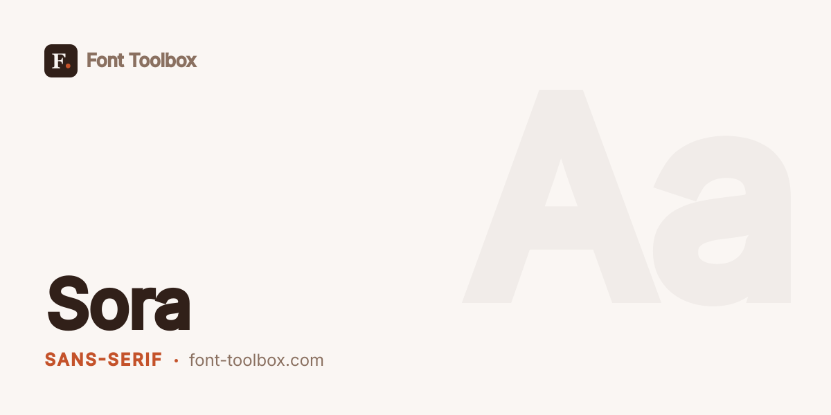 Sora - Font Toolbox