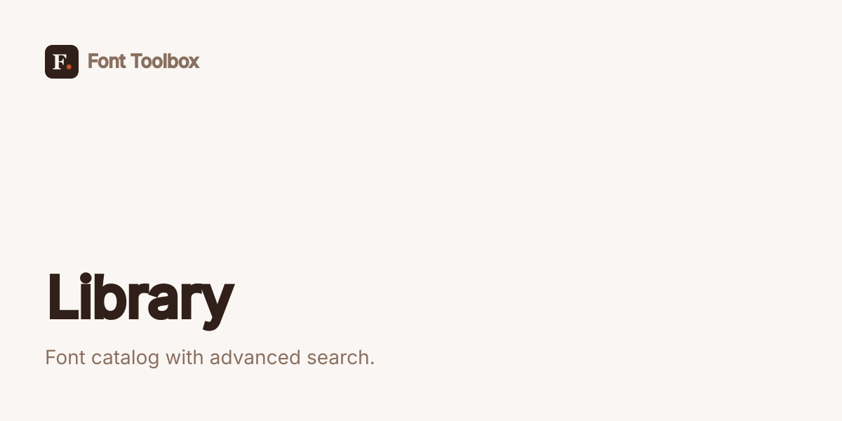 Catalog - Font Toolbox